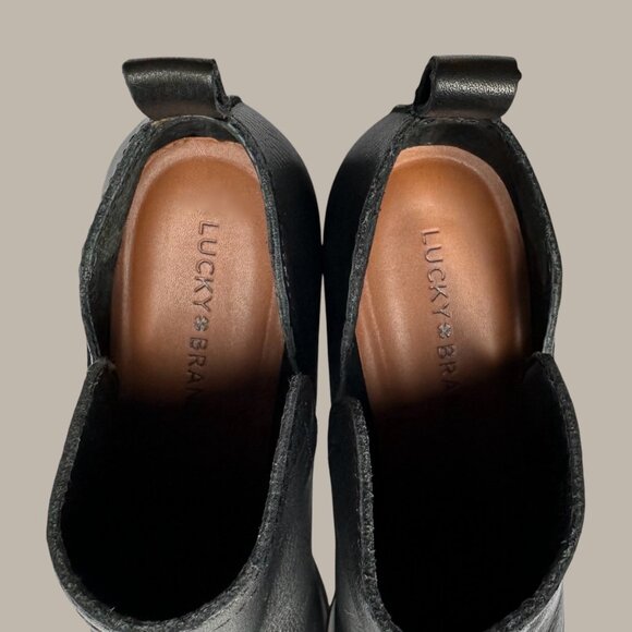 Lucky Brand Bollo Booties Ankle Boots 8M 38.5 Black Slip-on Pull-on - Picture 9 of 15
